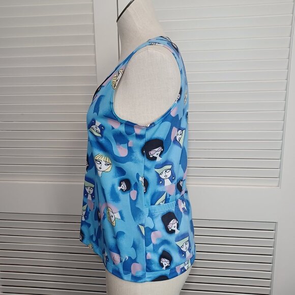 Terry Cycling  Sleeveless Jersey Faces Print Back Pockets - Picture 7 of 11